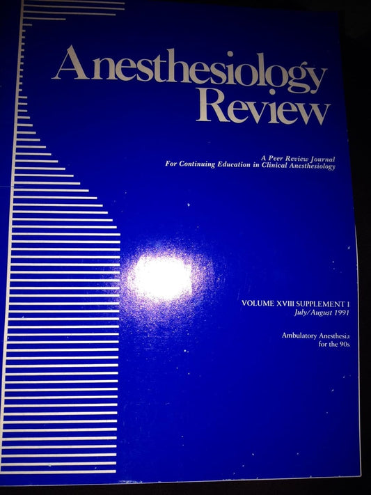 ANESTHESIOLOGY REVIEW 1ST/1991 - RONALD FAUST