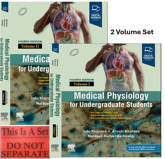 MEDICAL PHYSIOLOGY FOR UNDERGRADUTES STUDENTS 2 VOL SETS 4TH/2026- INDU KHURANA
