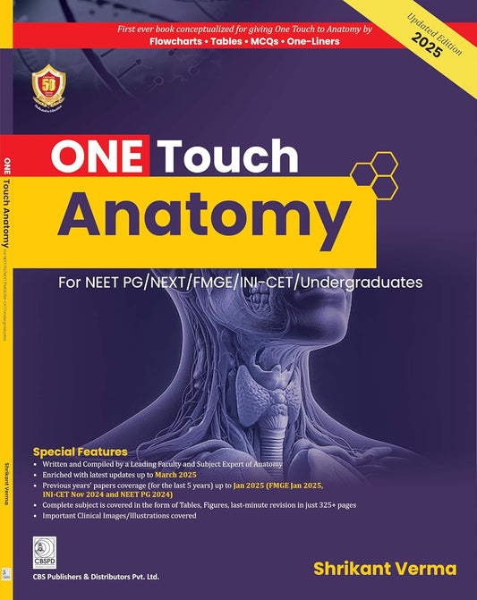 ONE TOUCH ANATOMY FOR NEET PG NEXT FMGE INI CET UNDERGRADUATES 1ST/2025 - SHRIKANT VERMA