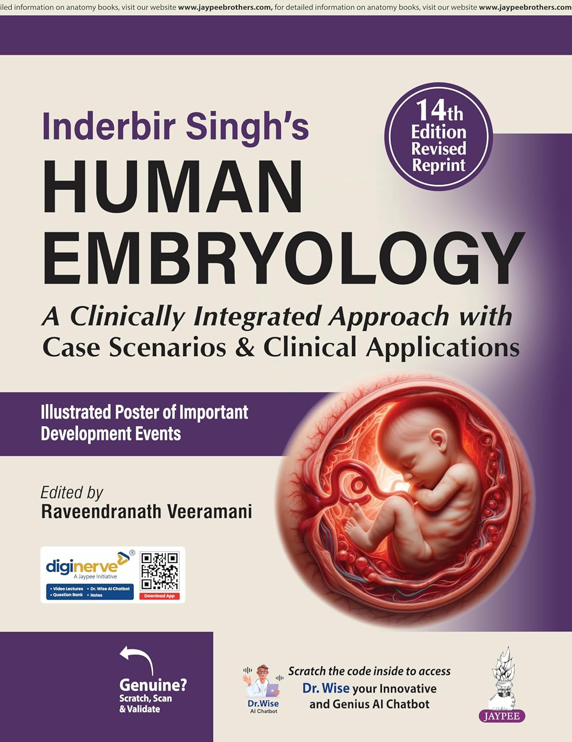 INDERBIR SINGH’S HUMAN EMBRYOLOGY 14TH/2025 (REVISED REPRINT) - RAVEENDRANATH VEERAMANI