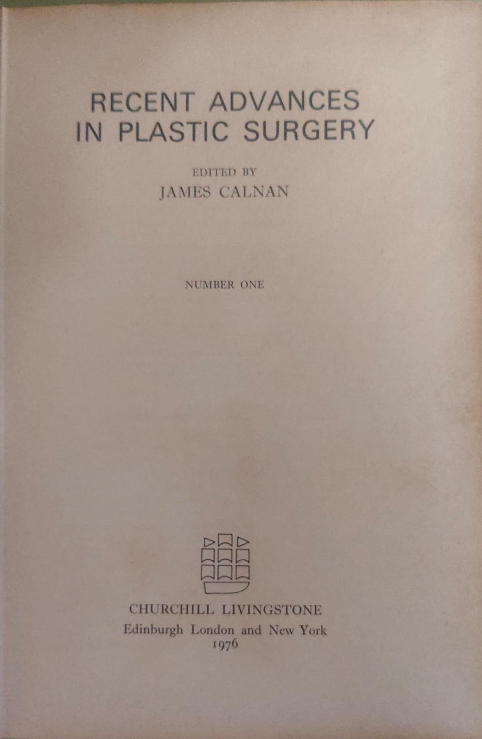 RECENT ADVANCES IN PLASTIC SURGERY VOL-1 - CALAN