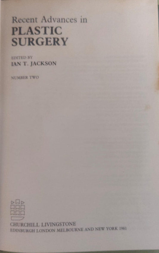 RECENT ADVANCES IN PLASTIC SURGERY VOL-2 - JACKSON
