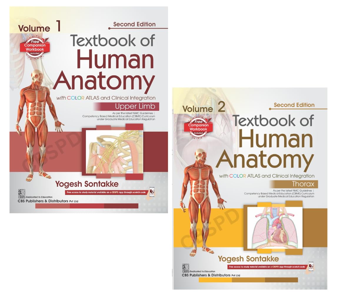 TEXTBOOK OF HUMAN ANATOMY WITH COLOR ATLAS AND INTEGRATION VOL-1 & VOL-2  2 VOL SETS 2ND/2017- YOGESH SONTAKE
