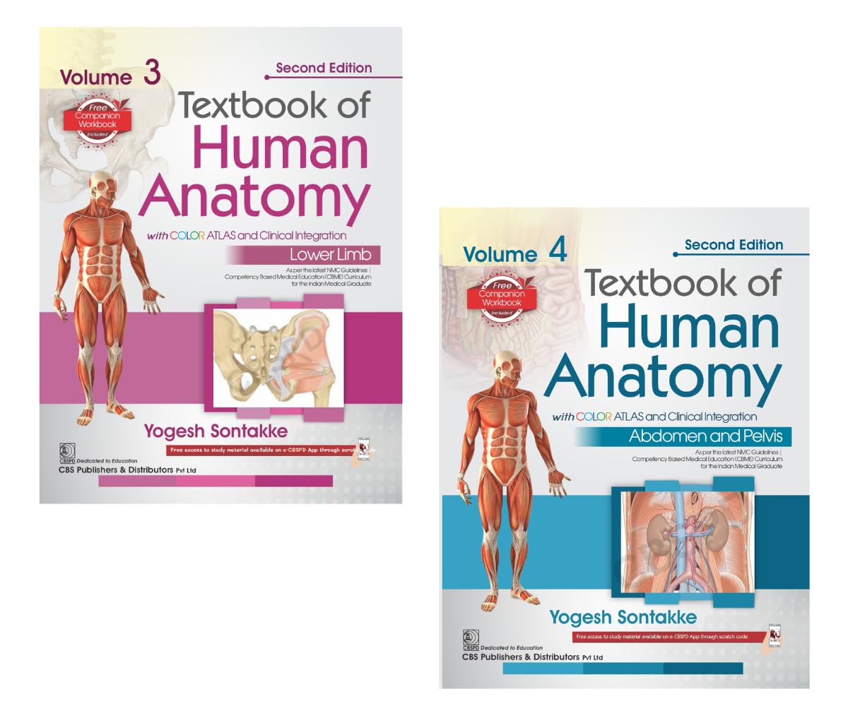 TEXTBOOK OF HUMAN ANATOMY WITH COLOR ATLAS AND INTEGRATION VOL-3 & VOL-4  2 VOL SETS 2ND/2027- YOGESH SONTAKE