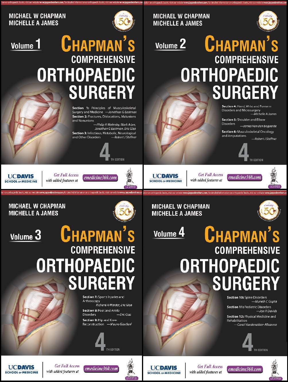 CHAPMAN'S COMPREHENSIVE ORTHOPEDIC SURGERY (5VOLS) 4TH/2019 - MICHAEL W CHAPMAN