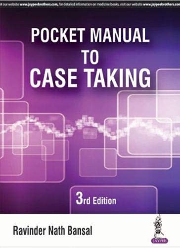 POCKET MANUAL TO CASE TAKING 3RD/2018 - RAVINDER NATH BANSAL