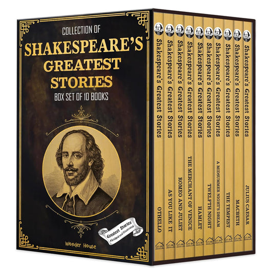 COLLECTION OF SHAKESPEARES GREATEST STORIES (BOX SET OF 10 BOOKS) FOR CHILDREN -  BOOKS