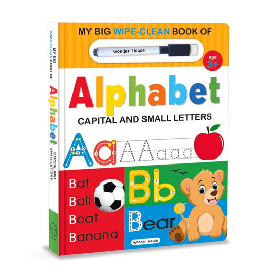 MY BIG WIPE AND CLEAN BOOK OF ALPHABET FOR KIDS : CAPITAL AND SMALL LETTERS -  BOOKS