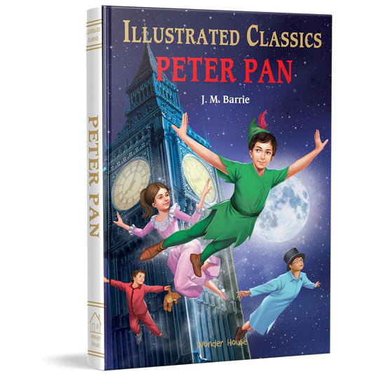 PETER PAN : ILLUSTRATED ABRIDGED CHILDREN CLASSIC ENGLISH NOVEL WITH REVIEW QUESTIONS (HARDBACK) - J M BARRIE