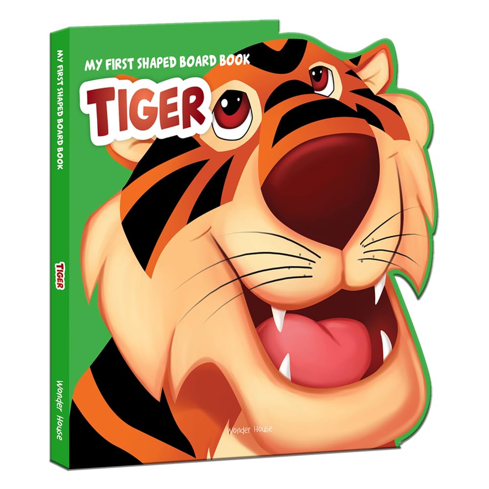 MY FIRST SHAPED BOARD BOOK - TIGER, DIE-CUT ANIMALS, PICTURE BOOK FOR CHILDREN -  BOOKS