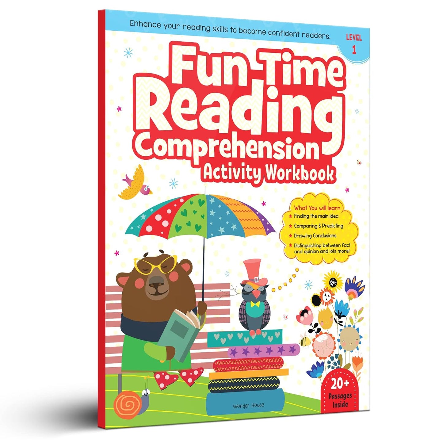 FUN TIME READING COMPREHENSION - ACTIVITY WORKBOOK FOR CHILDREN - LEVEL 1 - WONDER HOUSE BOOKS