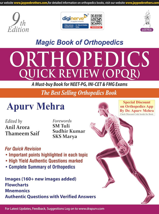 ORTHOPEDICS QUICK REVIEW (OPQR) 9TH/2025 - APURV MEHRA