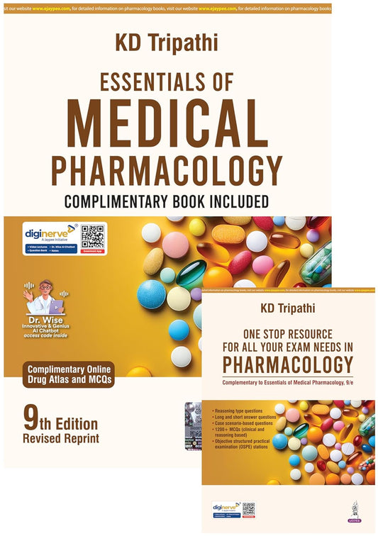 ESSENTIALS OF MEDICAL PHARMACOLOGY COMPLIMENTARY BOOK INCLUDED 9TH/2026 - KD TRIPATHI