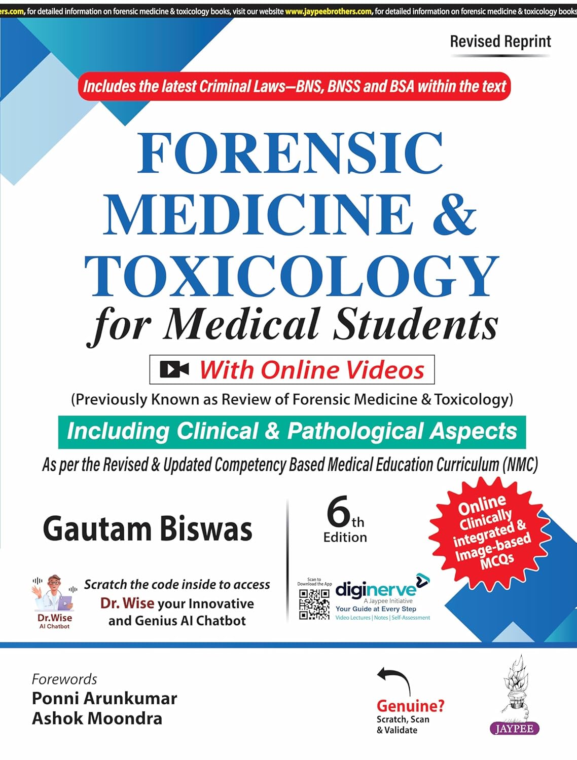 FORENSIC MEDICINE & TOXICOLOGY FOR MEDICAL STUDENTS 6TH/2025 - GAUTAM BISWAS