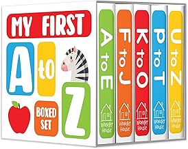 MY FIRST A TO Z BOXED SET OF 5 BOOKS (MINI BOARD BOOKS) - WONDER HOUSE BOOKS