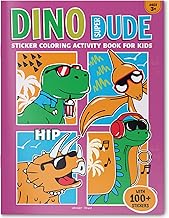 DINO SUPER DUDE STICKER COLORING BOOK FOR KIDS - WONDER HOUSE