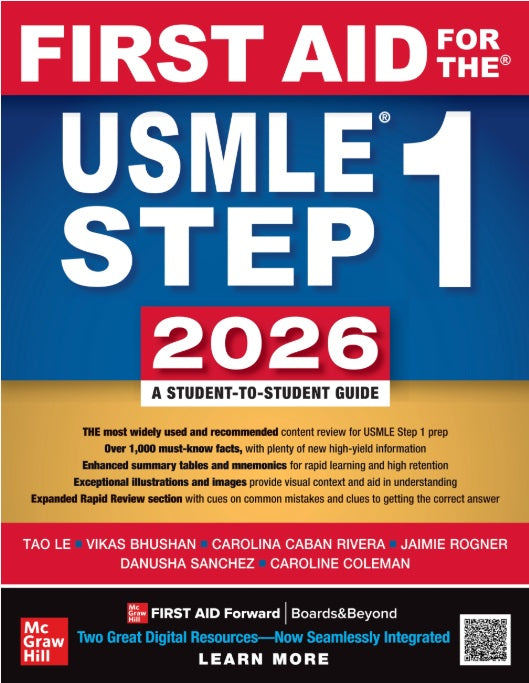 FIRST AID FOR THE USMLE STEP 1 2026 -  TAO LE, VIKAS BHUSHAN