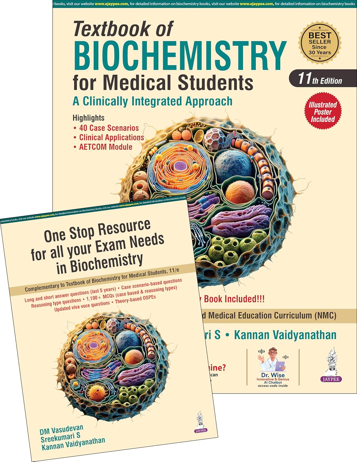 TEXTBOOK OF BIOCHEMISTRY FOR MEDICAL STUDENTS (COMPLIMENTARY BOOK INCLUDED+ILLUSTRATED POSTER) 11TH/2026 - DM VASUDEVAN