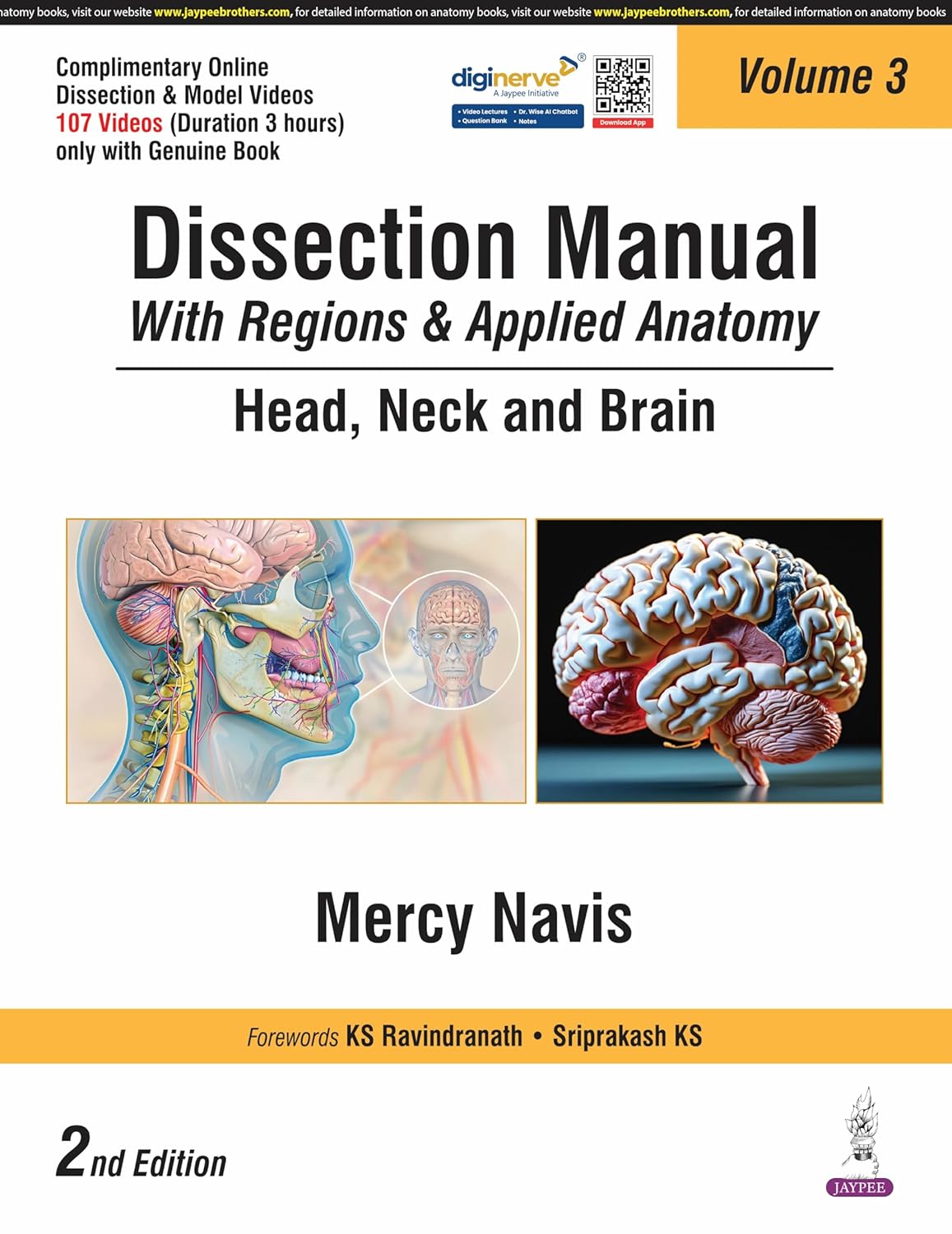 DISSECTION MANUAL WITH REGIONS & APPLIED ANATOMY HEAD, NECK AND BRAIN VOL.3 2ND/2025 - MERCY NAVIS