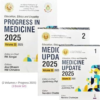 MEDICINE UPDATE 2025 2 VOL SETS + PROGRESS IN MEDICINE 2025 JYOTIRMOY PAL