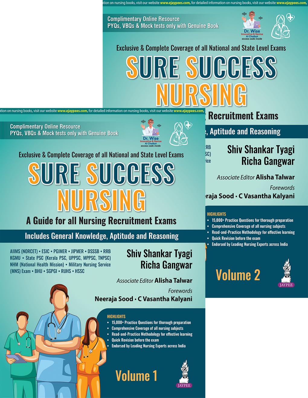 SURE SUCCESS NURSING-A GUIDE FOR ALL NURSING RECRUITMENT EXAMS (2VOLS) 1ST/2026 - SHIV SHANKAR TYAGI