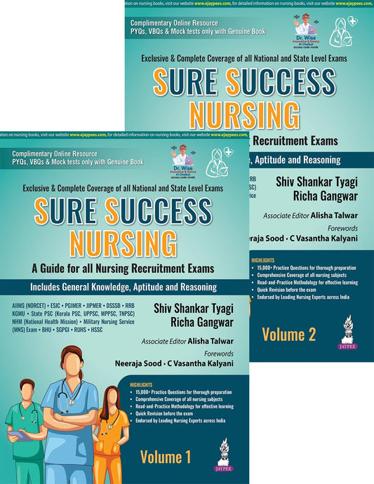 SURE SUCCESS NURSING-A GUIDE FOR ALL NURSING RECRUITMENT EXAMS (2VOLS) 1ST/2026 - SHIV SHANKAR TYAGI