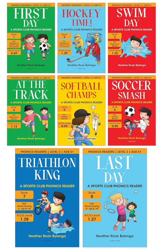 PHONICS READERS LEVEL 2 - SPORTS CLUB (PACK OF 8) - HEATHER ROOK BYLENGA