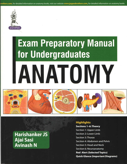 EXAM PREPARATORY MANUAL FOR UNDERGRADUATES ANATOMY 1ST/2017 - HARISHANKER JS