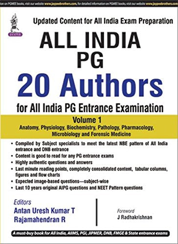 ALL INDIA PG 20 AUTHORS FOR ALL INDIA PG ENTRANCE EXAMINATION (VOL.1) 1ST/2016 - ANTAN URESH KUMAR T
