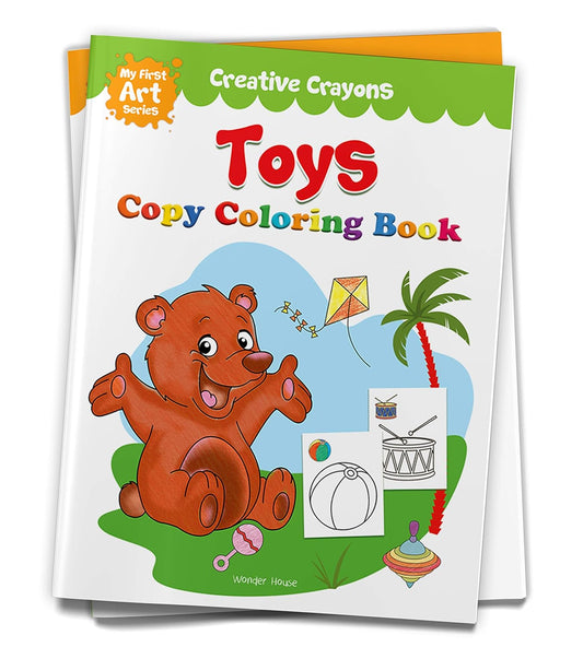 COLOURING BOOK OF TOYS: CREATIVE CRAYONS SERIES - CRAYON COPY COLOUR BOOKS -  BOOKS