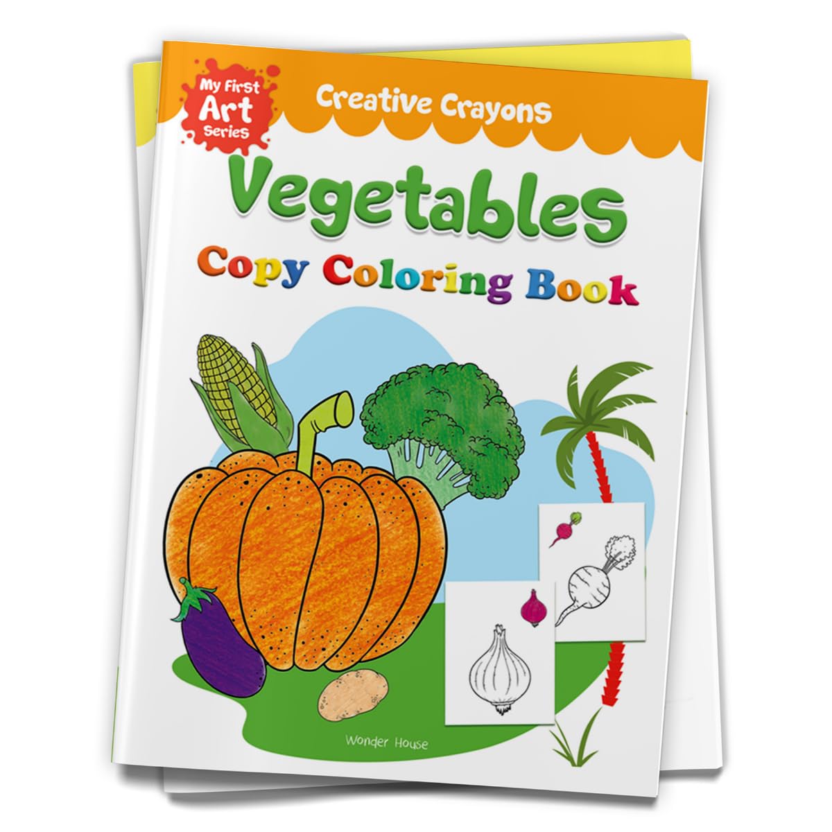 COLOURING BOOK OF VEGETABLES: CREATIVE CRAYONS SERIES - CRAYON COPY COLOUR BOOKS -  BOOKS