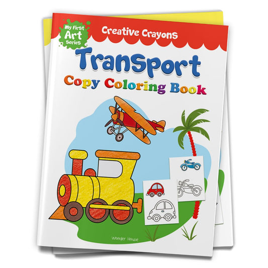 COLOURING BOOK OF TRANSPORT (CARS, TRAINS, AIRPLANE AND MORE): CREATIVE CRAYONS SERIES - CRAYON COPY -  BOOKS