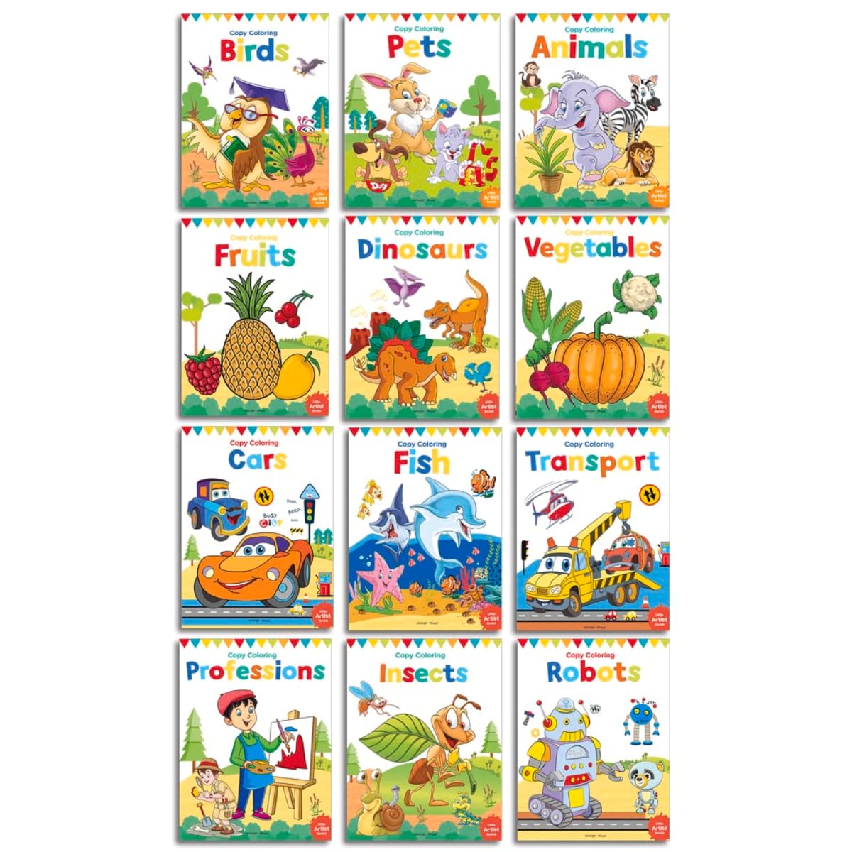 COLOURING BOOKS BOXSET: PACK OF 12 COPY COLOUR BOOKS FOR CHILDREN -  BOOKS
