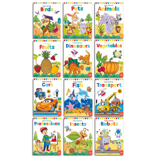 COLOURING BOOKS BOXSET: PACK OF 12 COPY COLOUR BOOKS FOR CHILDREN -  BOOKS