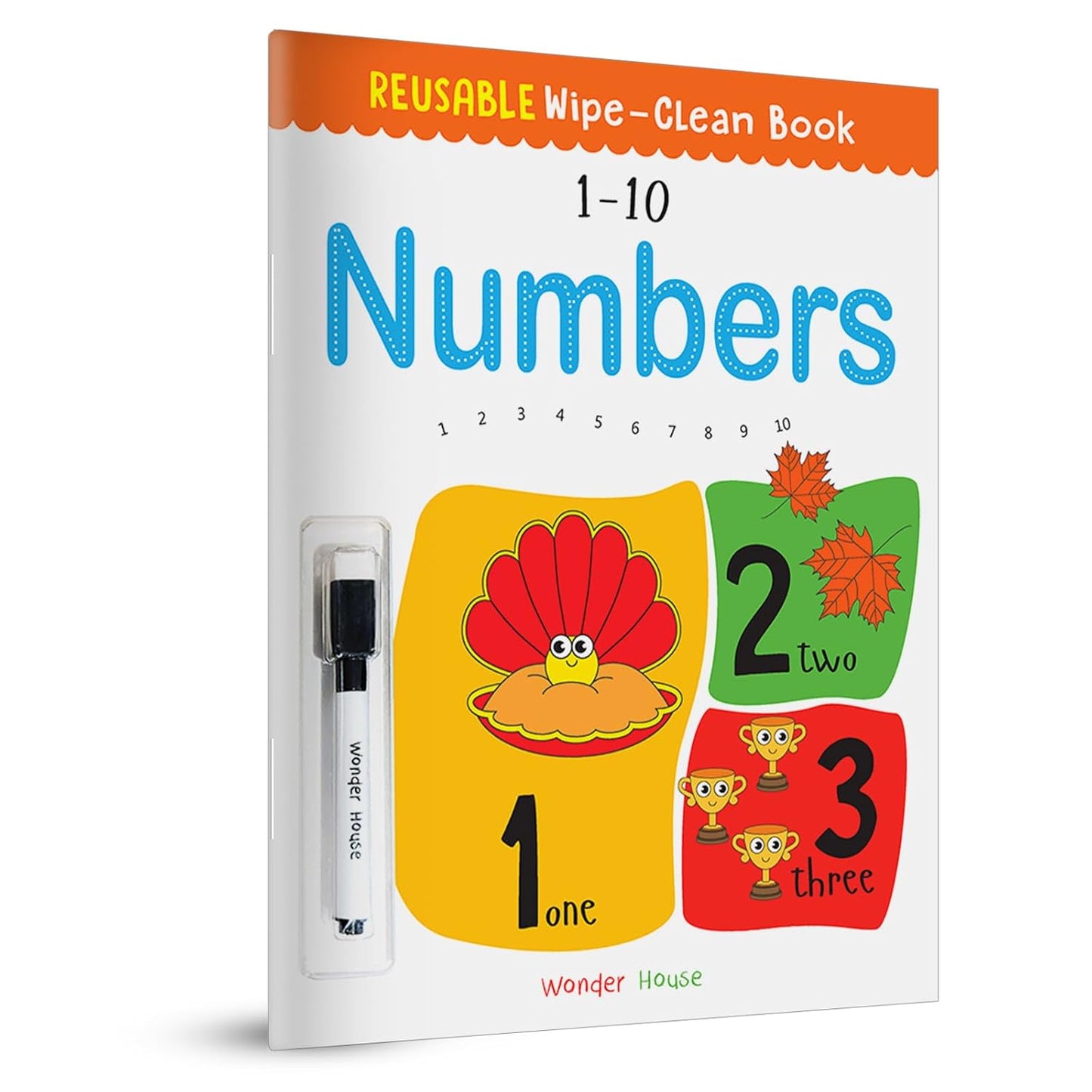 REUSABLE WIPE AND CLEAN BOOK 1-10 NUMBERS : WRITE AND PRACTICE NUMBERS (1-10) -  BOOKS