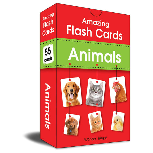 AMAZING FLASH CARDS ANIMALS: EARLY DEVELOPMENT OF PRESCHOOL TODDLER (55 CARDS) -  BOOKS