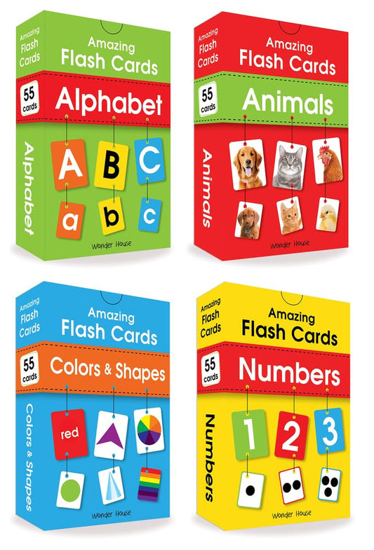 AMAZING FLASH CARDS SET OF 4 BOXES: EARLY DEVELOPMENT OF PRESCHOOL TODDLER (220 CARDS, ALPHABET, NUM -  BOOKS