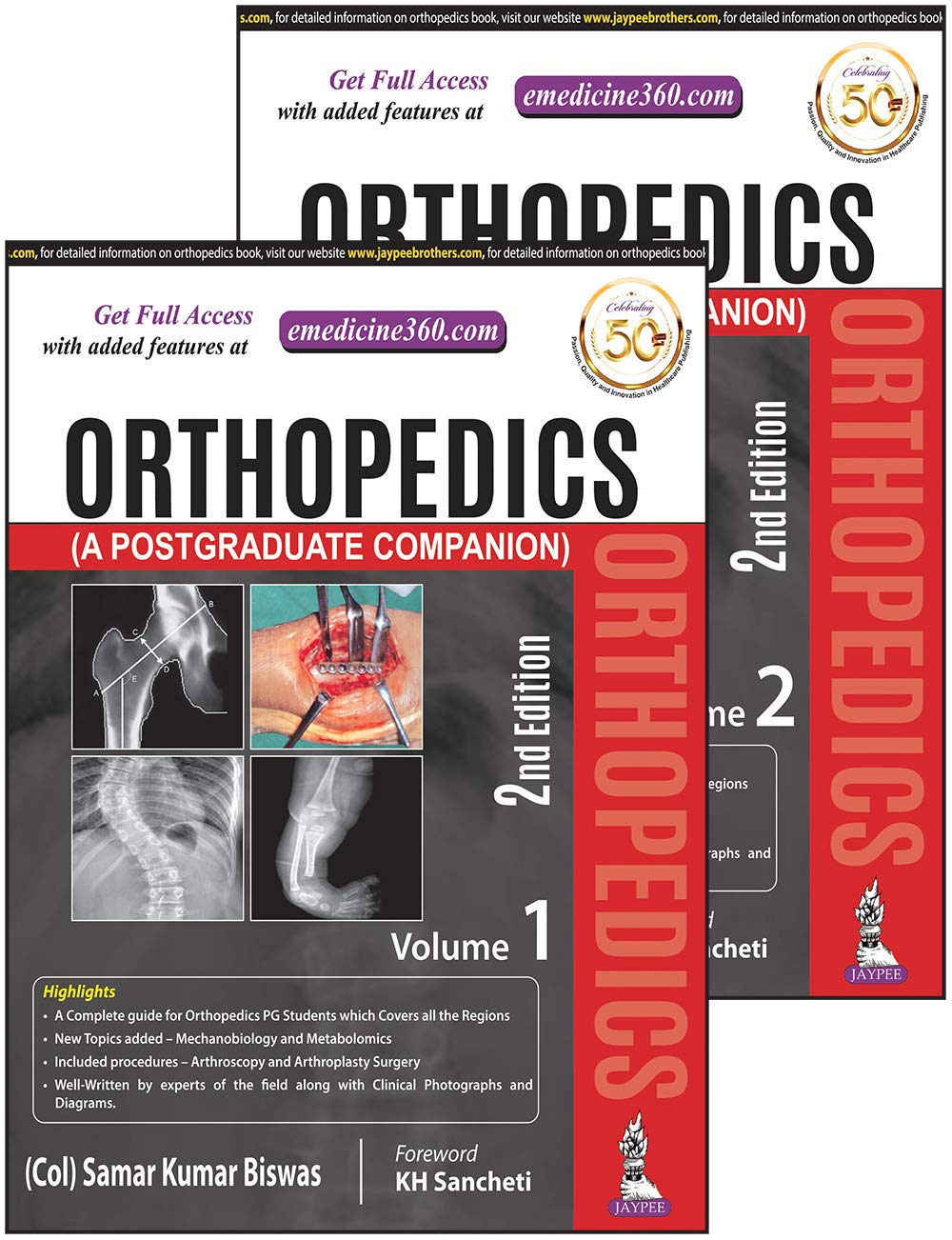 ORTHOPEDICS (A POSTGRADUATE COMPANION) 2 VOLUMES 2ND/2020 - SAMAR KUMAR BISWAS