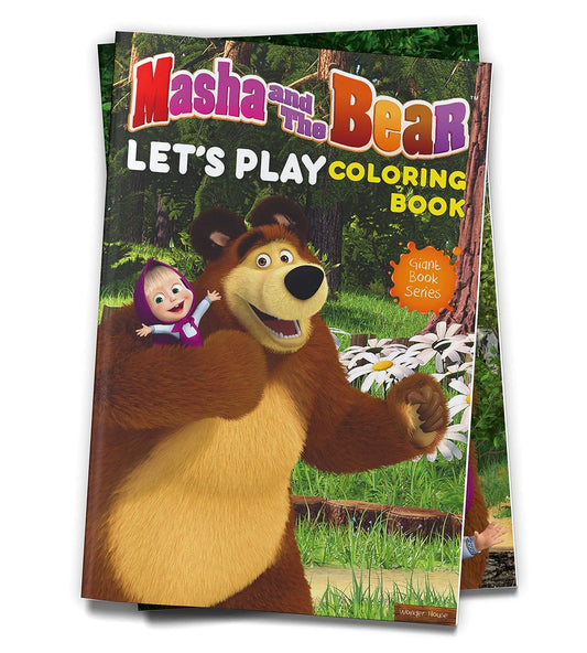 MASHA AND THE BEAR - LETS PLAY: GIANT COLORING BOOK FOR KIDS -  BOOKS