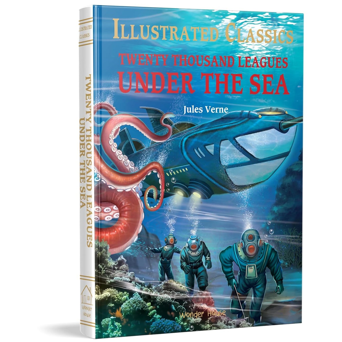 TWENTY THOUSAND LEAGUES UNDER THE SEA: ILLUSTRATED ABRIDGED CHILDREN CLASSIC ENGLISH NOVEL WITH REVI -  BOOKS