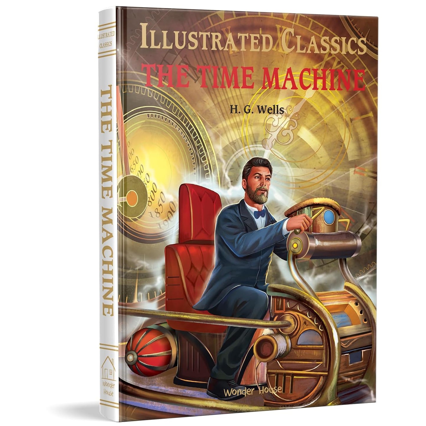 THE TIME MACHINE: ILLUSTRATED ABRIDGED CHILDREN CLASSIC ENGLISH NOVEL WITH REVIEW QUESTIONS(HARDBACK -  BOOKS