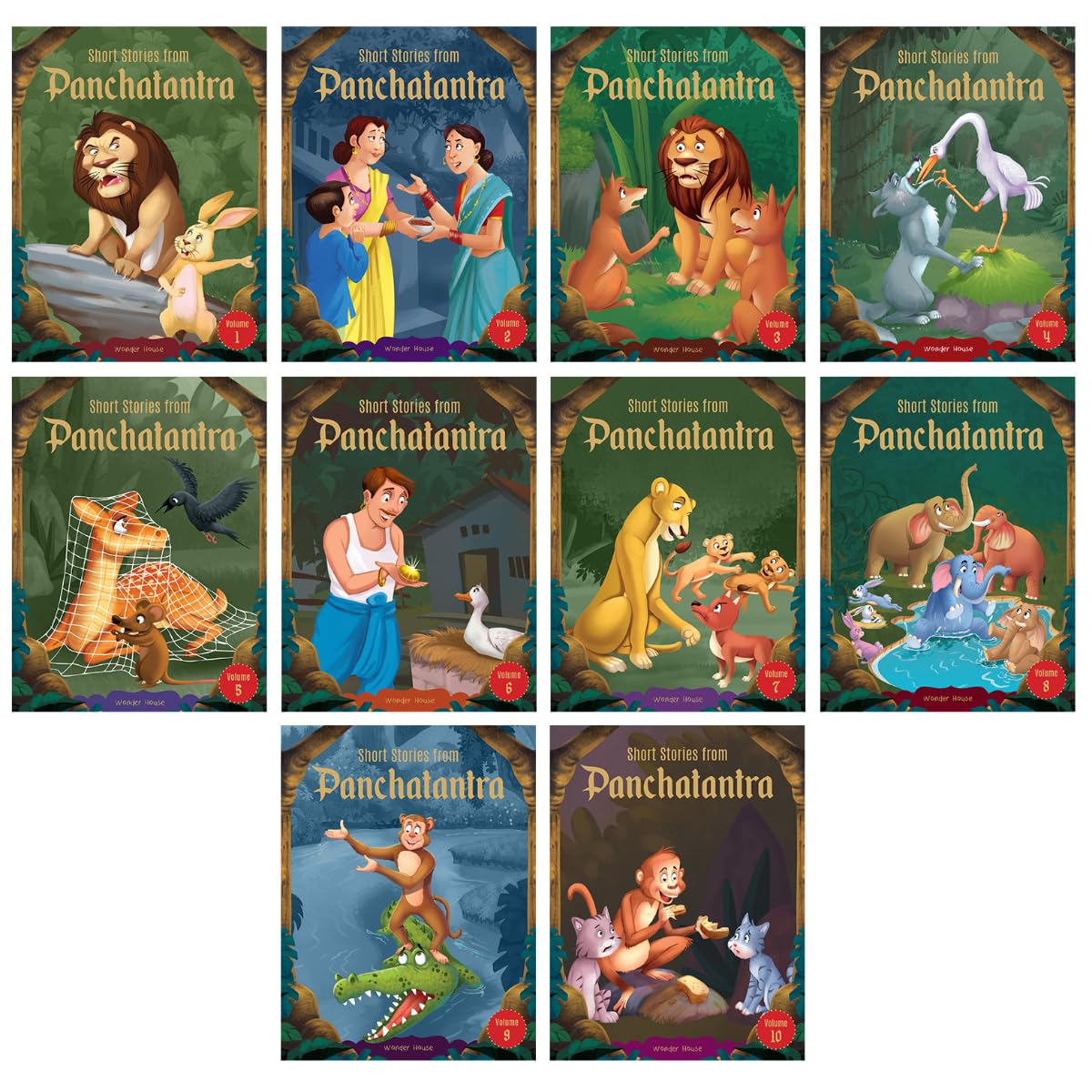 SHORT STORIES FROM PANCHATANTRA - COLLECTION OF 10 BOOKS: ABRIDGED ILLUSTRATED STORIES FOR CHILDREN -  BOOKS