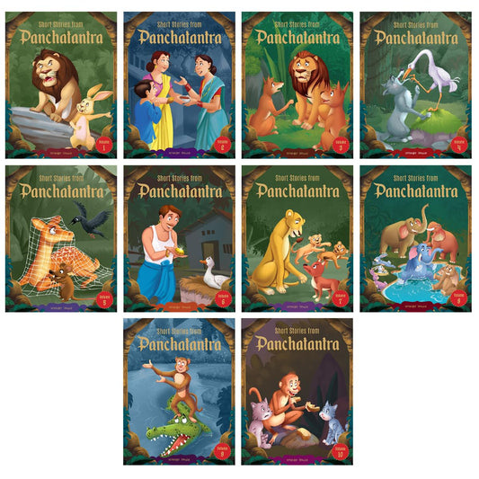 SHORT STORIES FROM PANCHATANTRA - COLLECTION OF 10 BOOKS: ABRIDGED ILLUSTRATED STORIES FOR CHILDREN -  BOOKS