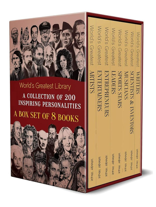 WORLDS GREATEST LIBRARY : A COLLECTION OF 200 INSPIRING PERSONALITIES (BOX SET OF 8 BIOGRAPHIES) -  BOOKS