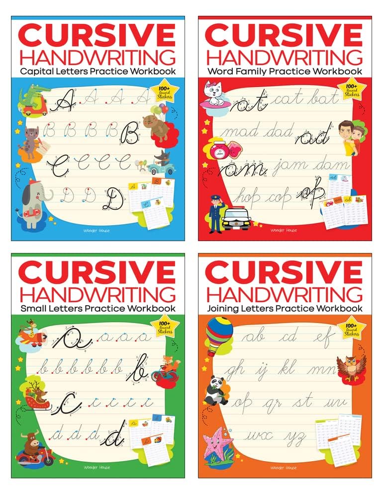 CURSIVE HANDWRITING - SMALL LETTERS, CAPITAL LETTERS, JOINING LETTERS AND WORD FAMILY : LEVEL 1 PRAC -  BOOKS
