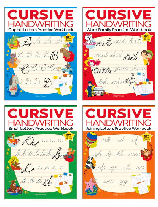 CURSIVE HANDWRITING - SMALL LETTERS, CAPITAL LETTERS, JOINING LETTERS AND WORD FAMILY : LEVEL 1 PRAC -  BOOKS