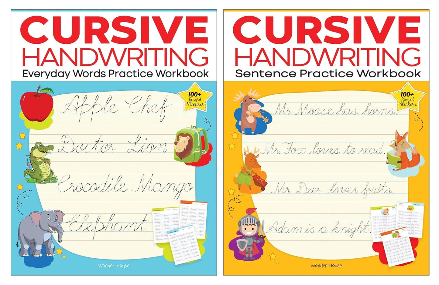 CURSIVE HANDWRITING - EVERYDAY LETTERS AND SENTENCES : LEVEL 2 PRACTICE WORKBOOKS FOR CHILDREN (SET -  BOOKS