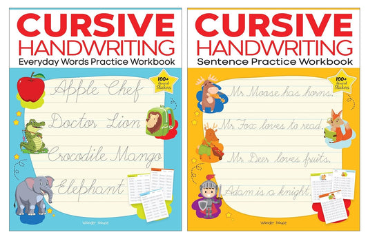 CURSIVE HANDWRITING - EVERYDAY LETTERS AND SENTENCES : LEVEL 2 PRACTICE WORKBOOKS FOR CHILDREN (SET -  BOOKS
