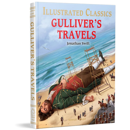 GULLIVER TRAVELS : ILLUSTRATED ABRIDGED CHILDREN CLASSIC ENGLISH NOVEL WITH REVIEW QUESTIONS (HARDBA - JONATHAN SWIFT