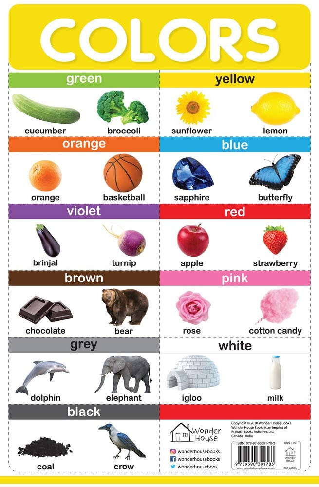 COLORS - MY FIRST EARLY LEARNING WALL POSTERS: FOR PRESCHOOL, KINDERGARTEN, NURSERY AND HOMESCHOOLIN -  BOOKS